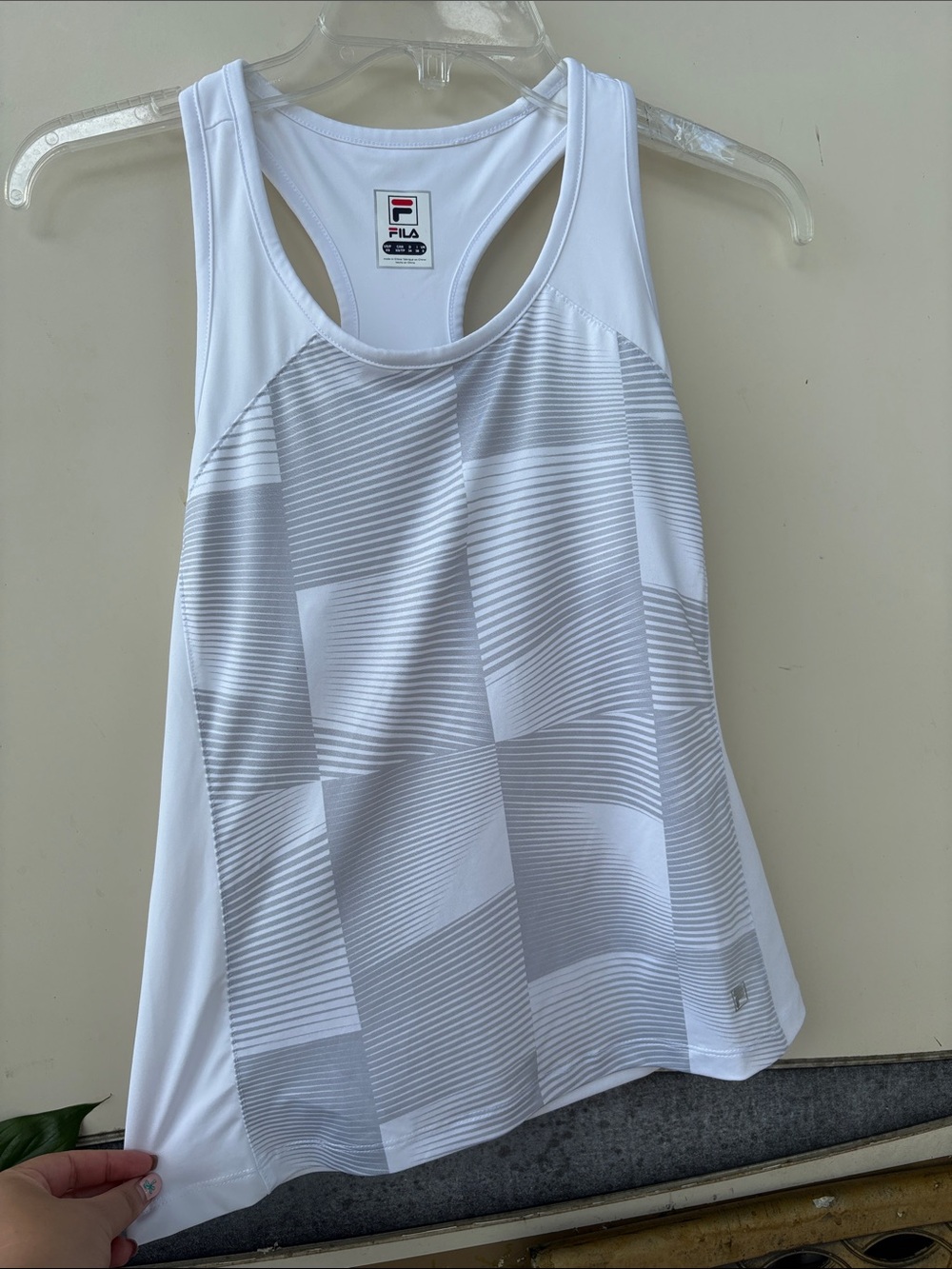 FILA White Patterned Racerback Sport Tank - Picture 2 of 4